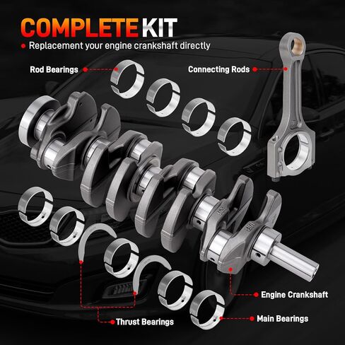 2.0T G4KF العمود المرفقي مع محامل قضبان التوصيل متوافقة مع Kia Optima Sportage 2013-2015 ، Hyundai Genesis Coupe 2012-2016 Santa Fe Sport 2013-2015 Sonata 2009-2014 OE# 23111-2G400 23510-2G440 in Kuwait