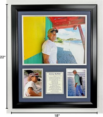 Art of Hollywood Jimmy Buffett, Framed Photo Presentation- 18 x 22 Inches in Saudi Arabia