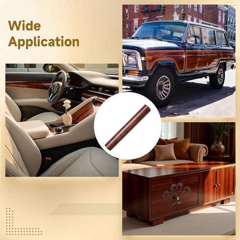 Wood Grain PVC Wrap ، 11.8 in × 78.7 بوصة ، حبيبات خشب الصندل العالي اللامع ، فيلم داخلي مزخرف بالسيارة ، ملصق لاصق ذاتي ، مقاوم للماء ، مقاوم يتلاشى in Kuwait