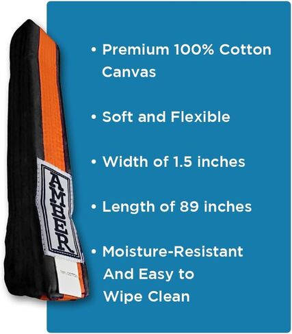Premium Karate Belt, 100% Cotton Canvas Martial Arts Belt for Karate, Taekwondo & Judo, Durable, Comfortable & Secure Fit, Ideal for Training & Competition, Red With Black, Size 2 - 89 Inches in Saudi Arabia