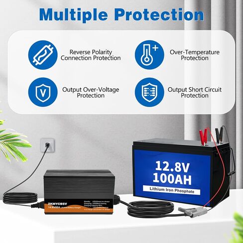 شاحن بطارية ليثيوم 12V 50A ، 14.6V 50A LIFEPO4 شاحن بطارية لبطارية 12.8V LIFEPO4 للبطارية القابلة لإعادة الشحن ، حماية متعددة in Kuwait
