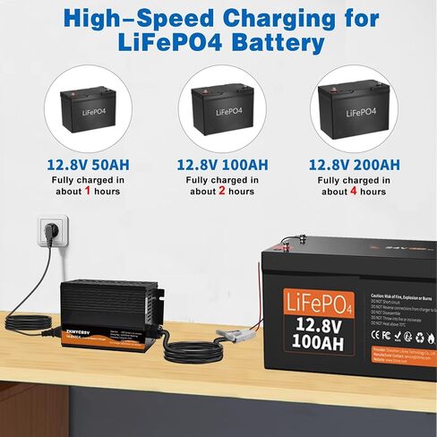 شاحن بطارية ليثيوم 12V 50A ، 14.6V 50A LIFEPO4 شاحن بطارية لبطارية 12.8V LIFEPO4 للبطارية القابلة لإعادة الشحن ، حماية متعددة in Kuwait