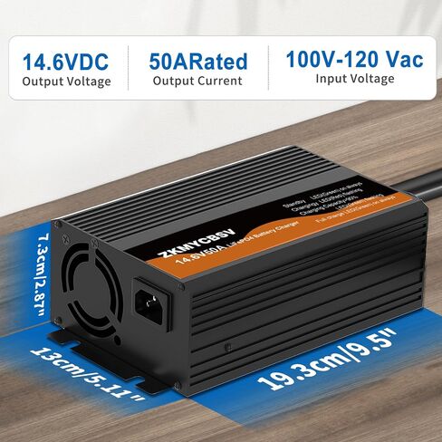 شاحن بطارية ليثيوم 12V 50A ، 14.6V 50A LIFEPO4 شاحن بطارية لبطارية 12.8V LIFEPO4 للبطارية القابلة لإعادة الشحن ، حماية متعددة in Kuwait