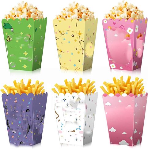 Kitty Party Popcorn Boxes/Bucket - 24 PCS Popcorn Bags for Party Cool Popcorn Bowl kitty and friends Party Favors-Popcorn Containers Popcorn Boxes for Kids Birthday Decorations- 6 Pattern in Saudi Arabia