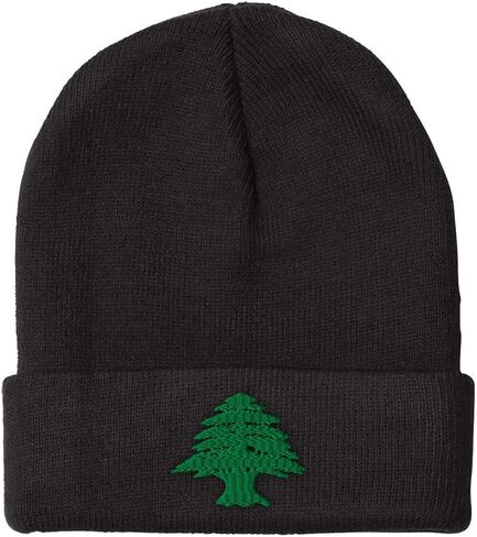 Custom Beanies for Men Lebanon Flag Tree Seal Embroidery Winter Hats for Women Acrylic Skull Cap 1 Size in Saudi Arabia