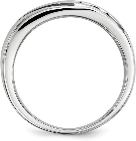 Solid 925 Sterling Silver Black Diamond Men's Band Ring (.5 cttw.) in Saudi Arabia