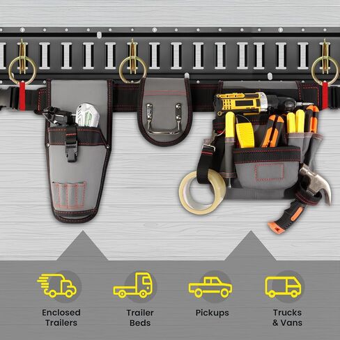 4 Pack 1ft e Rails ، مجموعة سكة حديد E-Track Track Highted لتوصيل الشحن في الشاحنات ، والمقطورات ، والشاحنات ، والمستودعات ، والكراجات ، وورش العمل ، وملحقات المسار الإلكتروني مع مسامير (1 قدم ، 4 حزمة) in Kuwait