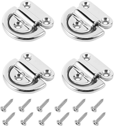 Stainless Steel Truck Tie Down Anchors, Heavy Duty Folding D Ring Hooks with Screws, High Polished Surface Perfect for Truck Bed Upgrade in Saudi Arabia