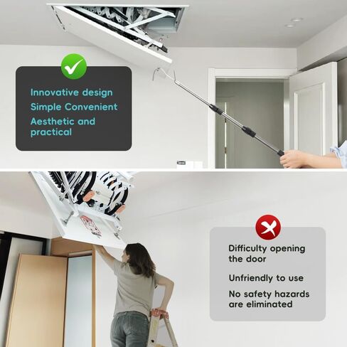 40 Inches Truck Cargo Grabber Reach,ickup Truck Bed Accessories, with Two Hooks and Heavy-Duty Stainless Steel Pulling Ring-It can be Used as an attic Ladder Pull-Down Hook kit in Saudi Arabia