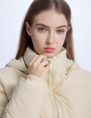 Wyeysyt Womens Cropped Puffer Jacket Warm Winter Quilted Jacket with Removable Hood Short Padded Coat in Saudi Arabia