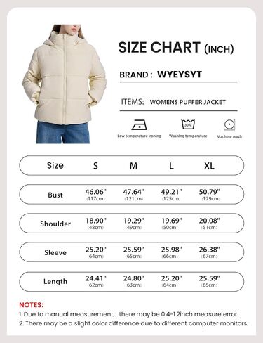 Wyeysyt Womens Cropped Puffer Jacket Warm Winter Quilted Jacket with Removable Hood Short Padded Coat in Saudi Arabia