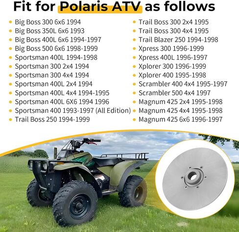 Rear Brake Rotor Disc for Polaris 300 400L Big Boss 500 400L 350L 300 Trail Blazer 250 Scrambler 400 500 Sportsman 400 Trail Boss 250 300 Xplorer 400 300 Magnum 425 Sport 400L Xpress 300 400L 1910177 in Saudi Arabia