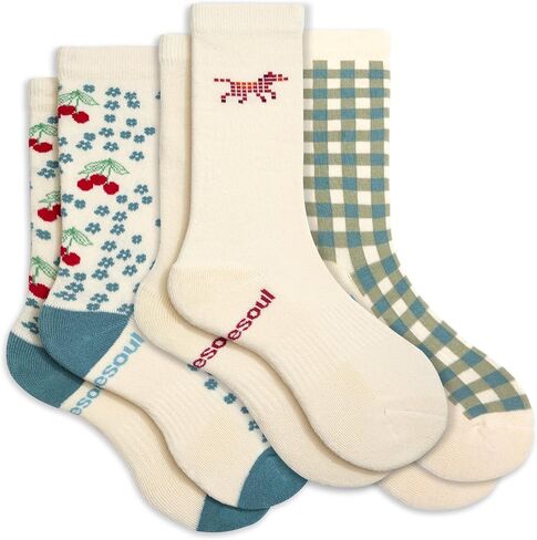 doublesoul Men & Women Pattern High Socks; Crew Socks, Organic Cotton in Kuwait