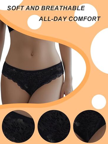 Seamless Underwear for Women Sexy No Show Bikini Panties Lace Ladies Soft Breathable Cotton Bikini for Ladies 12 Pack in Saudi Arabia