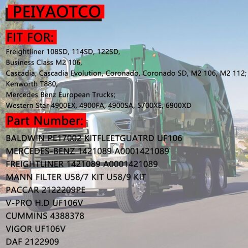 UF106 Kit Of Diesel Exhaust Fluid DEF Urea Filter Compatible with Detroit Diesel DAF TRUCKS DENNIS BUS Replacement For UF106 A0001421089 U58/9KIT 2265672 2265673 2655824, 1421089 4388378 Set Of 6 in Saudi Arabia