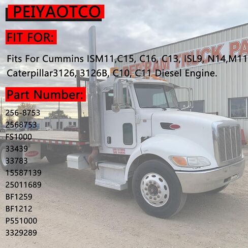 FS1000 فاصل فاصل المياه مرشح الوقود متوافق مع محركات Cummins مناسبة مع Freightliner Kenworth Peterbilt يحل محل 256-8753،25011689،3329289 ، p551000،437780،2568753،33439،333783،155587139 مجموعة من 8 in Saudi Arabia