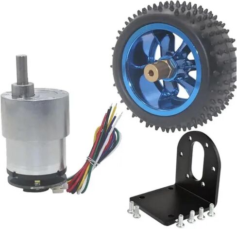 JGB37-520 Hall Hall Encoder محرك DC محرك 6V للأمام وعكس مجموعة السيارات الذكية السرعة القابلة للتعديل مع عجلات 80 دورة في الدقيقة in Saudi Arabia