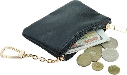 Keychain Coin Purse, Small Change Purse with Card Holder, Keychain Pouch Wallet for Women and Men (White) in Saudi Arabia