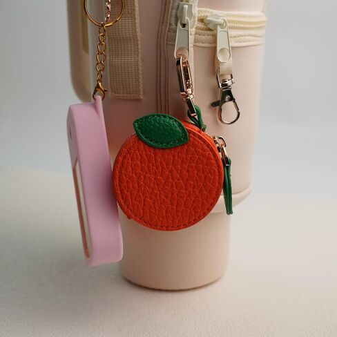 Strawberry Coin Purse Charm PU Leather Mini Wallet Keychain – Cute Fruit Bag Charm for Girls & Women, Small Zipper Pouch for Coins in Saudi Arabia