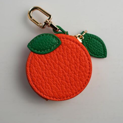 Strawberry Coin Purse Charm PU Leather Mini Wallet Keychain – Cute Fruit Bag Charm for Girls & Women, Small Zipper Pouch for Coins in Saudi Arabia