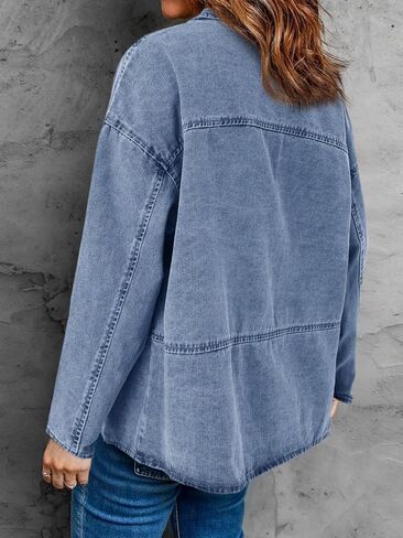 Cicy Bell Womens Oversized Denim Jackets Boyfriends Button Down Utility Jean Jackets Vintage Y2k Fall Coat in Saudi Arabia