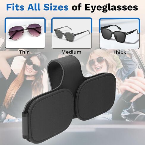 Sunglass Holder for Car Double Clip, Sunglasses Clip for Car Visor, Magnetic Leather for Car Visor, Cars Sun Visor Ticket Card Clip, Car Accessories in Saudi Arabia