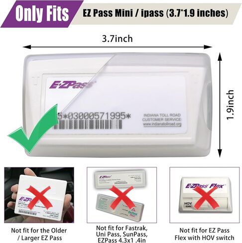Windshield EZ Pass Holder - Super Strong Suction Cup Mount for EZ Pass, iPass & Toll Pass Transponders (Clear) in Kuwait