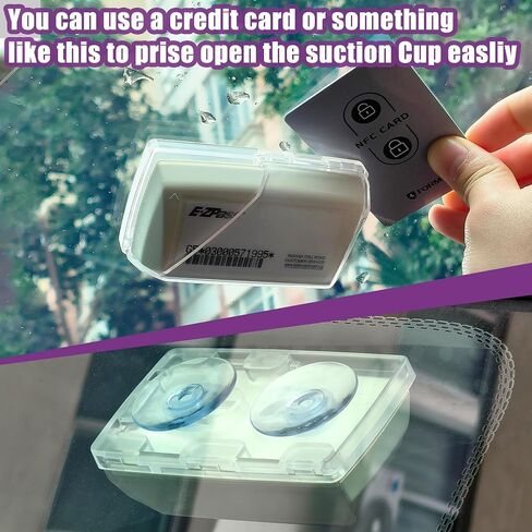 Windshield EZ Pass Holder - Super Strong Suction Cup Mount for EZ Pass, iPass & Toll Pass Transponders (Clear) in Kuwait