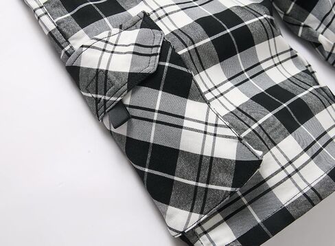 Plaid Shorts Men Classic Regular Fit Plaid Cargo Short Multi-Pocket Outdoor Shorts in Kuwait