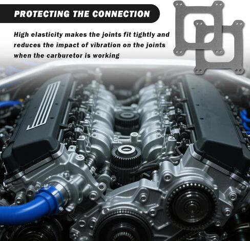 حشية 2PC Carburetor مع 1/16 "سمك ، مجموعة حشية المكربن ​​المفتوحة مربعة لمكربن ​​مربعة 4 أجهزة ، حشوات المكربن ​​المهنية متوافقة مع كارتر ، شيطان in Kuwait