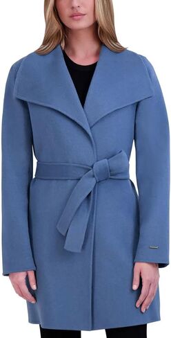 Tahari Ella Women's Wool Blend Double Face Warm Wool Wrap Coat Black Size S in Saudi Arabia