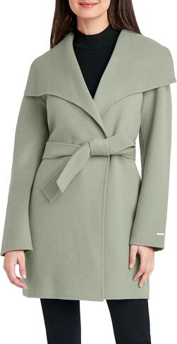 Tahari Ella Women's Wool Blend Double Face Warm Wool Wrap Coat Black Size S in Saudi Arabia