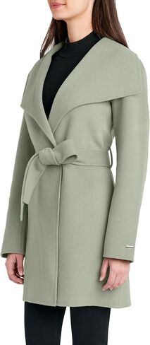 Tahari Ella Women's Wool Blend Double Face Warm Wool Wrap Coat Black Size S in Saudi Arabia