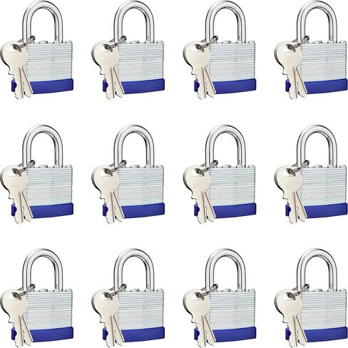 Lock Outdoor Padlocks, Laminated keyed Padlock, 1-9/16 in Wide Body, padlock Set with Keys (6Pack) in Saudi Arabia