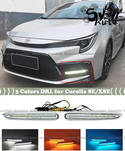 FITS 2020-2024 Toyota Corolla SE XSE Sedan 3 Colors LED DRL Daytime Running Light Fog LAMP KIT in Saudi Arabia