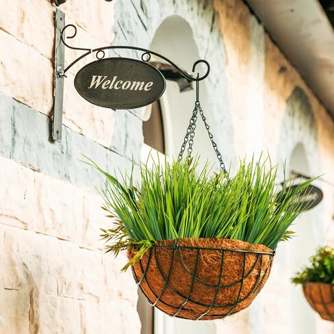 MAQIHAN 10 Artificial Grass Plant Outdoors - Faux Grass Fake Wheat Grass Decor Artificial UV Resistant Outdoor Plants Plastic Grass Outside Weed Plant Artificial Greenery for Porch Decorative in Kuwait