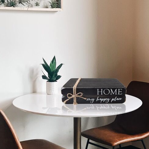 GENMOUS Faux Decorative Books Set for Home Decor, Stacked Wood Faux Books with Wood Bead for Living Room Decor, White Decorative Books for Shelf Decor, Mantel Decor, Farmhouse Decor （Love） in Saudi Arabia