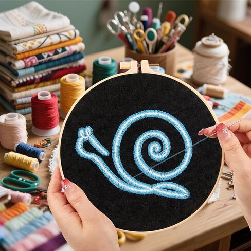 Crafmanoe Christmas Embroidery Kit for Beginners Adults, Christmas Stamped Cross Stitch Kits for Beginner Adults, Winter Hand Embroidery Needlepoint Starter Kit, 3 Set Embroidery Hoop & Video Tutorial in Saudi Arabia