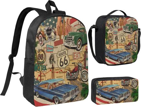حقيبة ظهر Backback Backback School Boys Boys 3PCS مع حقيبة كتب مع مربع الغداء مجموعة حقيبة خفيفة الوزن in Kuwait