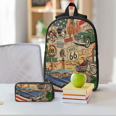 حقيبة ظهر Backback Backback School Boys Boys 3PCS مع حقيبة كتب مع مربع الغداء مجموعة حقيبة خفيفة الوزن in Kuwait