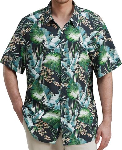 Giggling Getup Men's Hawaiian Shirt Casual Short Sleeve Button Down Summer Beach Shirt in Kuwait