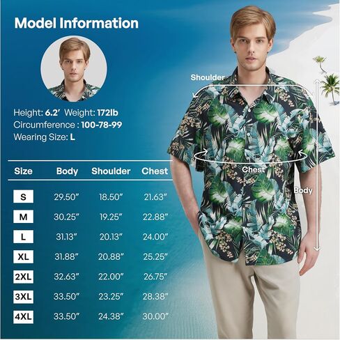 Giggling Getup Men's Hawaiian Shirt Casual Short Sleeve Button Down Summer Beach Shirt in Kuwait