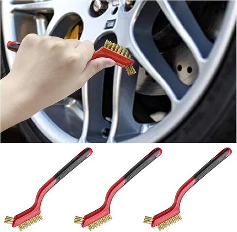مجموعة فرشاة تنظيف السيارات 3pcs ، فرشاة سلك تنظيف نايلون صغيرة ، أداة مزيل الصدأ العميق مع قبضة المقبض المنحنية ، فرش تفاصيل السيارة للتنظيف الأوساخ ، الطلاء (النايلون) in Saudi Arabia