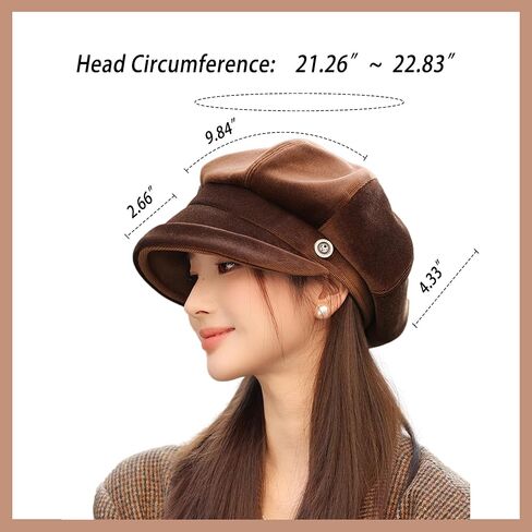 URAWOW British Beret Hats for Women Black White Red Newsboy Cap for Women Short Brim Hat Fashion Accessories in Kuwait