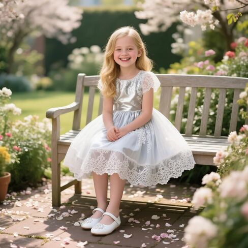 Sparkly Glitter Princess Shoes - Mary Jane Flats for Toddler Girls Fancy Wedding in Kuwait