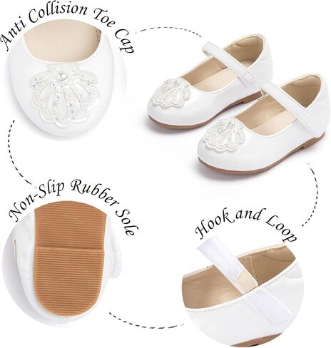 Sparkly Glitter Princess Shoes - Mary Jane Flats for Toddler Girls Fancy Wedding in Kuwait