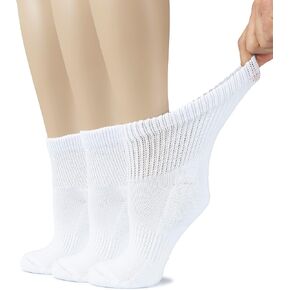 Hugh Ugoli Cotton Cotton Courbetic Colecle Socks ، Wide ، فضفاض ، مسدود ، إصبع القدم غير الملحوم ، نصف سادة غير ملزمة ، 3-6 أزواج in Kuwait