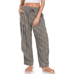 TARSE Women Linen Baggy Harem Pants Summer Drawstring Casual Lounge Pant 2024 Beach Travel Vacation Clothes with Pockets in Kuwait