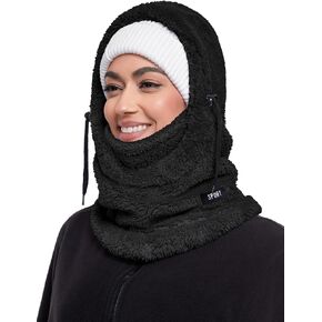 Balaclava Fleece Ski Mask Hoodie for Women Men, Winter Face Mask Windproof Head Neck Warmer Scarf Hat Helmet in Saudi Arabia