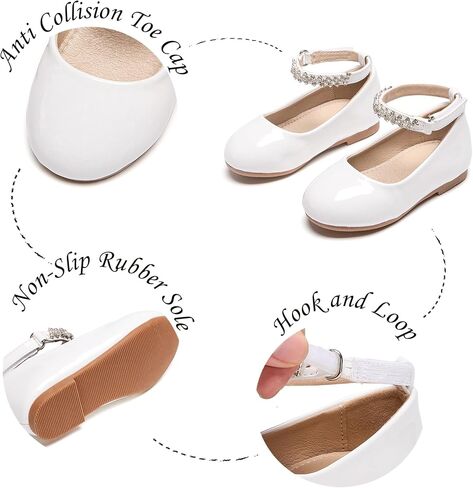 Sparkly Glitter Princess Shoes - Mary Jane Flats for Toddler Girls Fancy Wedding in Kuwait